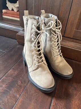 MIA Taupe Lace-Up Combat Boots